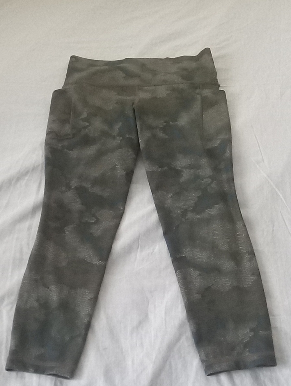 Athleta Green-Gray Camouflage High-Rise Leggings